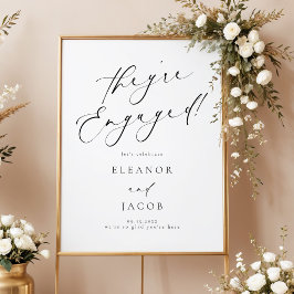 Elegant kalligrafiskrift De är förlovade Välkommen Poster