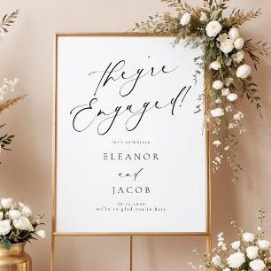 Elegant kalligrafiskrift De är förlovade Välkommen Poster