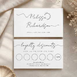 Elegant kalligrafiskrift Minimal salong eller spa Lojalitetskort