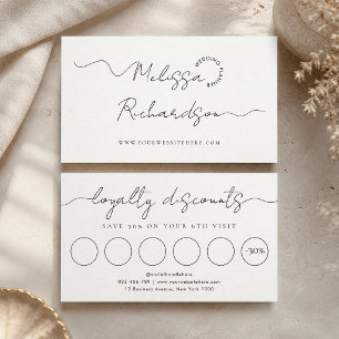Elegant kalligrafiskrift Minimal salong eller spa Lojalitetskort