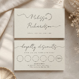 Elegant kalligrafiskrift Neutral salong eller spa Lojalitetskort