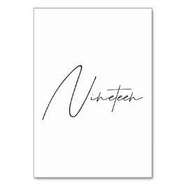 Elegant Kalligrafiskt bordsnummer Bröllop 19 Bord