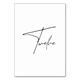 Elegant Kalligrafiskt bordsnummer Bröllop Bord 12