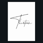 Elegant Kalligrafiskt bordsnummer Bröllop Bord 13<br><div class="desc">Dessa elegant minimalistiska trendig bröllop-bordsnummer har enkla kalligrafiska svarta bokstäver mot vit bakgrund. Matchar alla bröllop-teman. Bordsnummer från 1 till 20 tillgängliga,  checka ut svartvit insamling av Elegant i min butik för Wowweds.</div>