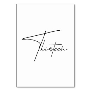 Elegant Kalligrafiskt bordsnummer Bröllop Bord 13