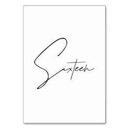 Elegant Kalligrafiskt bordsnummer Bröllop Bord 16