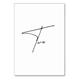 Elegant Kalligrafiskt bordsnummer Bröllop Bord 2