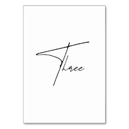 Elegant Kalligrafiskt bordsnummer Bröllop Bord 3