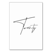 Elegant Kalligrafiskt bordsnumret Bröllop Bord 20