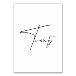 Elegant Kalligrafiskt bordsnumret Bröllop Bord 20 Bordsnummer