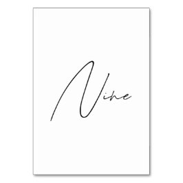 Elegant Kalligrafiskt bordsnumret Bröllop Bord 9 Bordsnummer