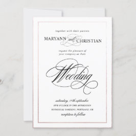 elegant kalligraphy ro guld bröllopsinbjudan inbjudningar