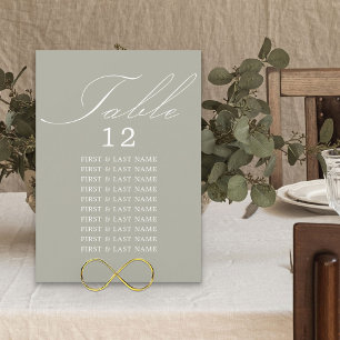 Elegant Kalligraphy Sage Grönt Bord-platskort Inbjudningar