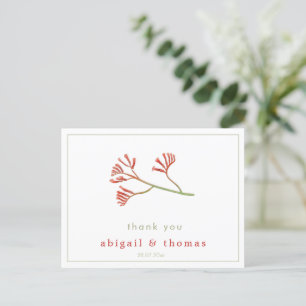 Elegant Kangaroo Tass Flower - Bröllop Tack Vykort