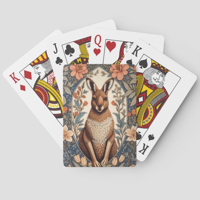 Elegant Kangaroo William Morris Inspired  Casinokort (Baksidan)