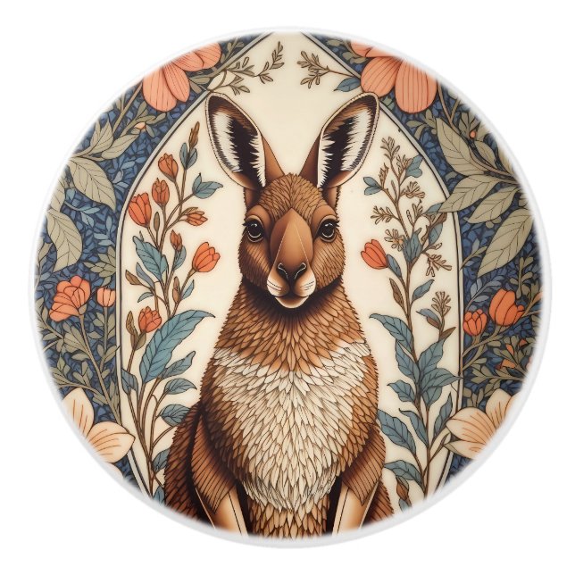 Elegant känguru William Morris inspirerad Knopp (Framsidan)
