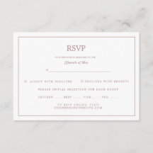 Elegant Kant Roséguld Bröllop RSVP