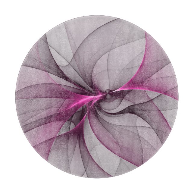 Elegant Kaos Modern Abstrakt Rosa Fraktal Konst (Framsidan)