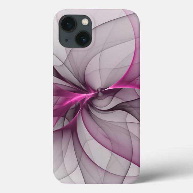 Elegant Kaos Modern Abstrakt Rosa Fraktal Konst (Baksida)