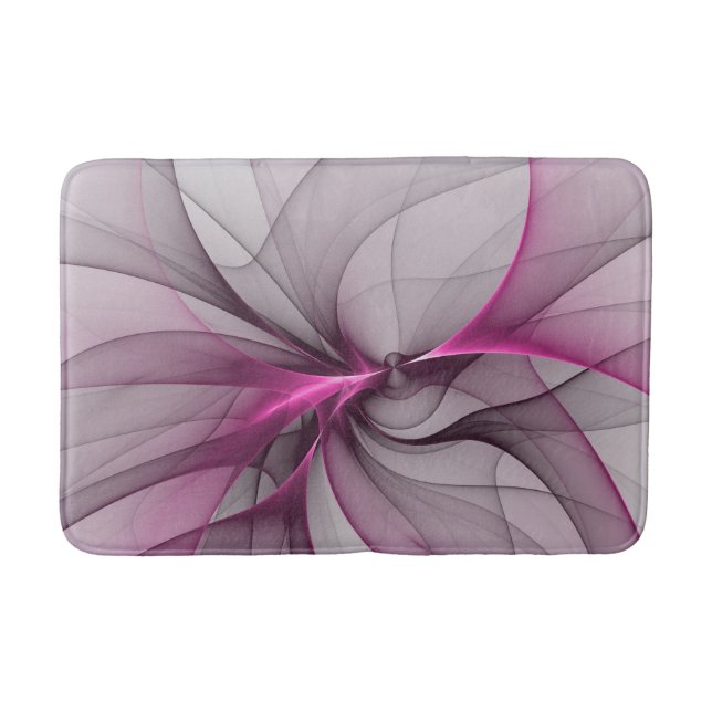 Elegant Kaos Modern Abstrakt Rosa Fraktal Konst Badrumsmatta (Framsidan)