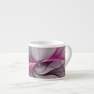Elegant Kaos Modern Abstrakt Rosa Fraktal Konst Espressomugg
