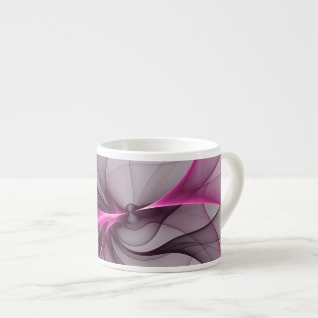 Elegant Kaos Modern Abstrakt Rosa Fraktal Konst Espressomugg (Framsida höger)