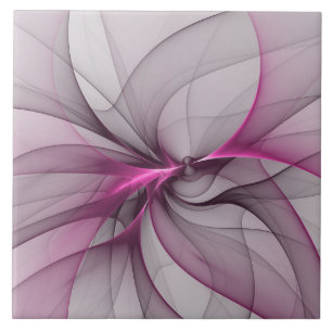 Elegant Kaos Modern Abstrakt Rosa Fraktal Konst Kakelplatta