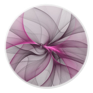 Elegant Kaos Modern Abstrakt Rosa Fraktal Konst Knopp