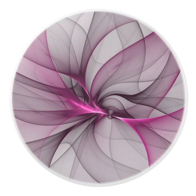 Elegant Kaos Modern Abstrakt Rosa Fraktal Konst Knopp (Framsidan)