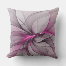Elegant Kaos Modern Abstrakt Rosa Fraktal Konst Kudde