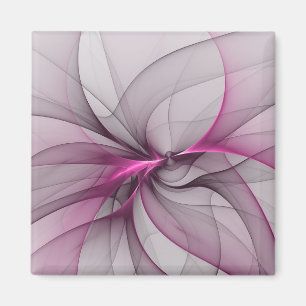 Elegant Kaos Modern Abstrakt Rosa Fraktal Konst Magnet