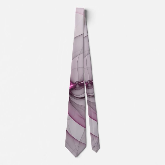 Elegant Kaos Modern Abstrakt Rosa Fraktal Konst Slips (Framsida)