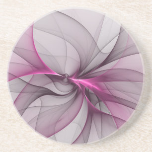 Elegant Kaos Modern Abstrakt Rosa Fraktal Konst Underlägg