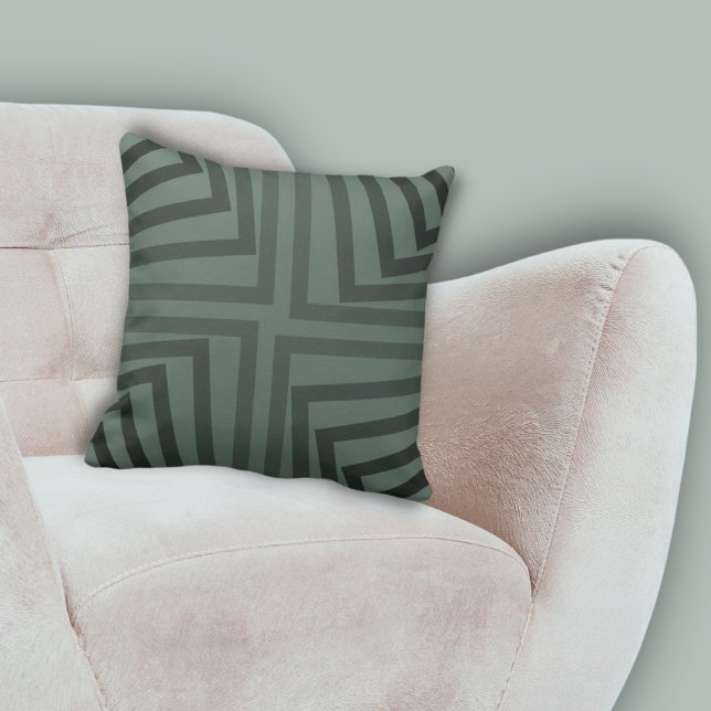 Elegant kapslat vinkelhörn Mönster Kudde (Elegant Nested Angular Corner Pattern Throw Pillow)