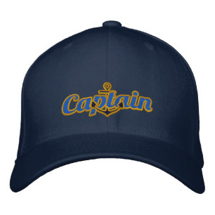 Elegant Kapten Nautical Anchor Large Embroidery Broderad Keps