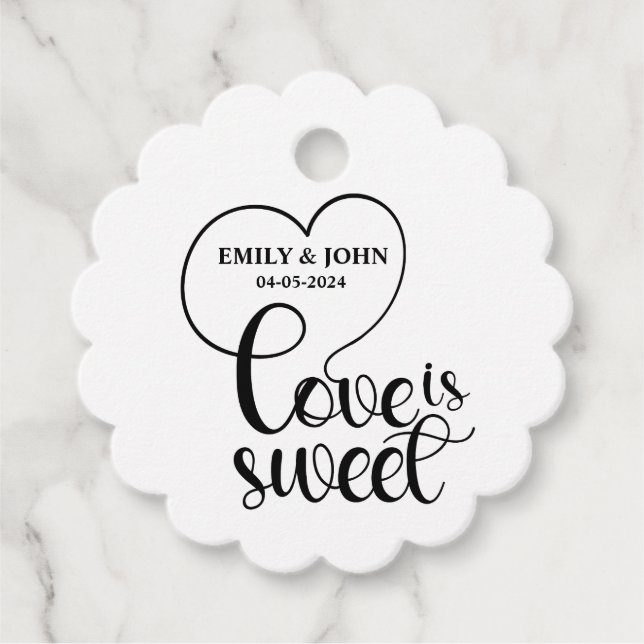 Elegant Kärlek är hjärtklappande hjärtklappning Gåvor Etiketter (Framsida)