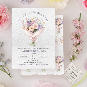 Elegant Kärlek är i Möhippan Blommigt i bloom Inbjudningar