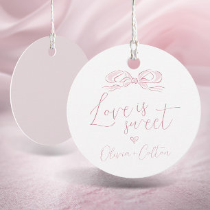 Elegant Kärlek är Rosa Bow-Möhippan i Sverige Gåvor Etiketter
