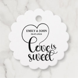 Elegant kärlek är söt kalligrafi Hjarta Gåvor Etiketter