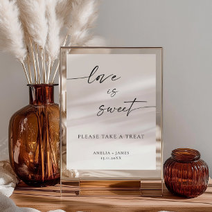 Elegant Kärlek är söt skugga Dessert-tecken Poster