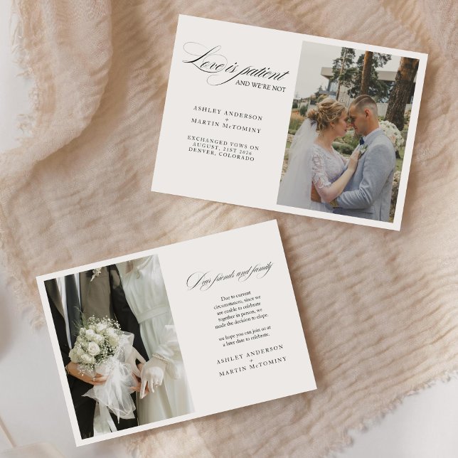 Elegant Kärlek är tålmodig, men vi är inte utvandr Meddelande (Skapare uppladdad)