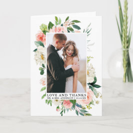 Elegant Kärlek: Blommigt: Rosa - - fetstil Tack Kort