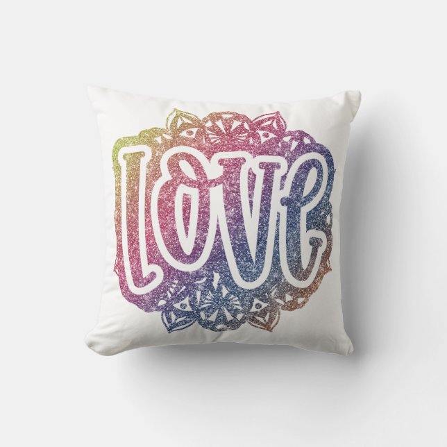 Elegant Kärlek Citat Glitter Gnistra Romantik Kudde (Framsida)