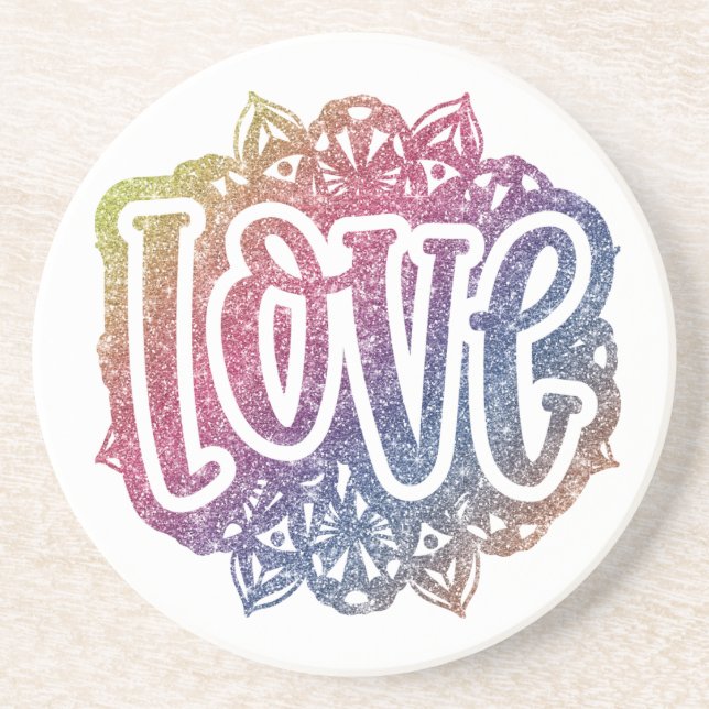 Elegant Kärlek Citat Glitter Gnistra Romantik Underlägg (Framsidan)