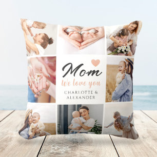 Elegant Kärlek du Mamma Photo Collage Gift Kudde