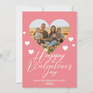 Elegant Kärlek Glad Alla hjärtans dag-familjefoto Julkort