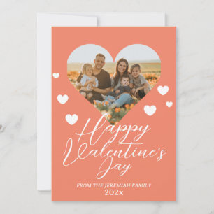 Elegant Kärlek Glad Alla hjärtans dag-familjefoto Julkort