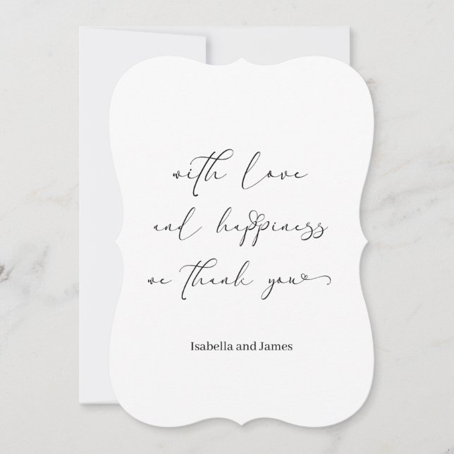 Elegant Kärlek & Happity Romantic Bröllop Tack Kort (Framsida)