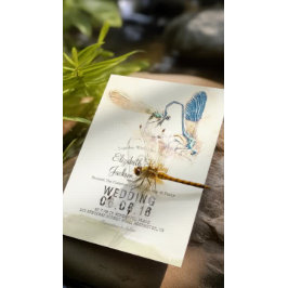 Elegant Kärlek Heart Dragonfly Mating Möhippa Inbjudningar