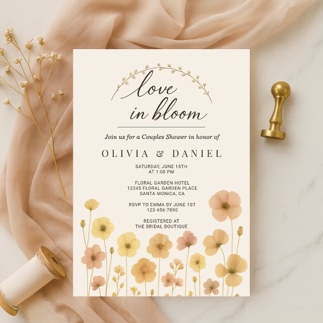 Elegant kärlek i knopp Boho par-baby shower  Inbjudningar (Skapare uppladdad)